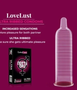NottyBoy SLIDE Water Based Personal Lubricant and Intimate Massage Gel 100ml Chocolate Flavored Ultra Ribbed Condom Pack of 1x10pcs