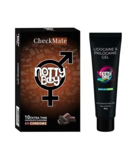 Notty Boy Long Last Delay Gel For Men 20gm & Thin Chocolate Flavored Condom Pack of 1x10pcs
