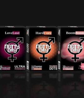 NottyBoy Combo Ultra Ribbed Raised Dots and Bubblegum Flavoured Condoms 3 Packs X 30 Units