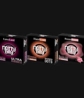 NottyBoy Combo Ultra Ribbed, Raised Dots and Bubblegum Flavoured Condoms 3 Packs X 9 Units