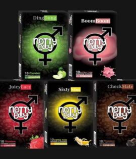 NottyBoy Multi Flavour Condoms Strawberry, Chocolate, Green Apple, Banana, Bubblegum 5 Packs X 50 Units